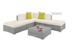 Wicker loungeset (L-vorm 2,14x2,14) in licht grijs of donker, Tuin en Terras, Tuinsets en Loungesets, 5 zitplaatsen, Bank, Nieuw