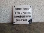 Emaille bord Défense Formelle, Ophalen of Verzenden, Gebruikt, Reclamebord