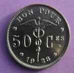 1928 Bon pour 50 centimes, Postzegels en Munten, Munten | België, Verzenden, Metaal, Losse munt