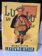 Brocante France metalen reclame plaat Lu Biscuit, Antiek en Kunst, Verzenden