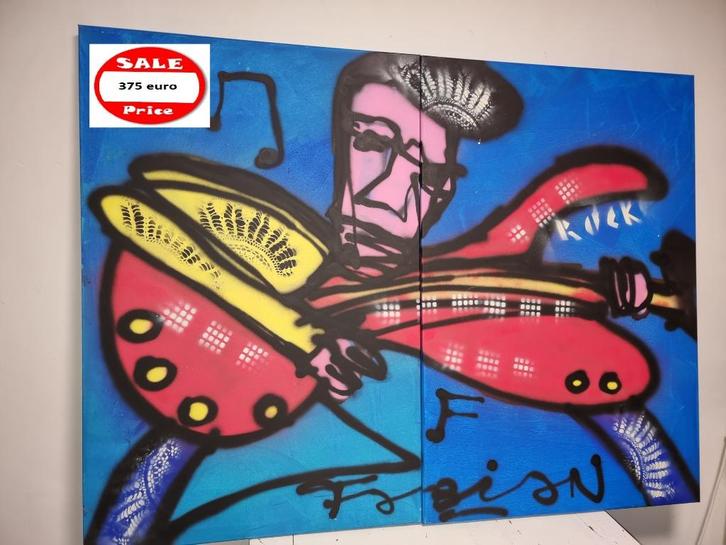 Fabian Mega Groot op doek  Met certificaat, Antiek en Kunst, Kunst | Schilderijen | Klassiek, Ophalen