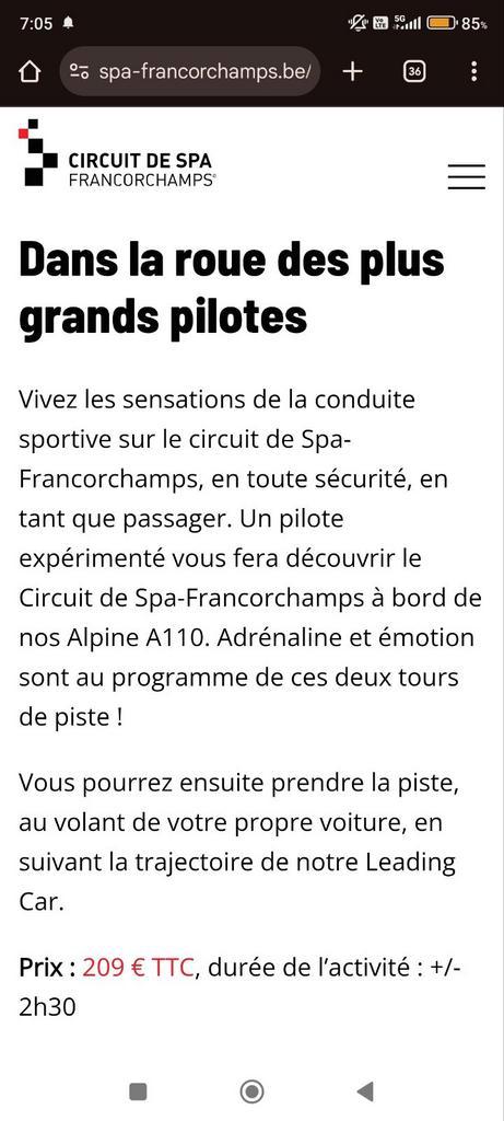 Spa Francorchamps: doop op het circuit, Tickets en Kaartjes, Kortingen en Cadeaubonnen, Twee personen, Overige typen, Overige soorten