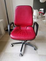 Fauteuil de bureau à roulettes en cuir rouge (vitra ?), Maison & Meubles, Rouge, Enlèvement, Utilisé, Chaise de bureau