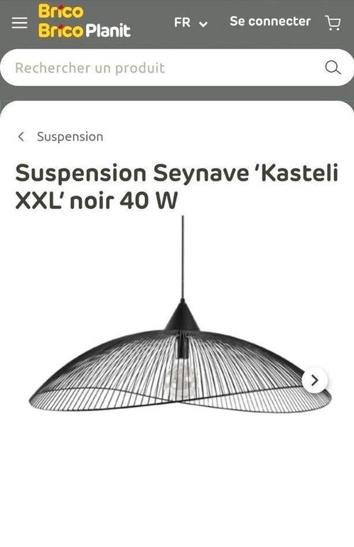 Suspension noir Metal : SEYNAVE KASTELI 80 cm (Coûte 179€), Maison & Meubles, Lampes | Suspensions, Comme neuf, Métal, Enlèvement ou Envoi