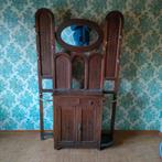 Antieke kapstok, staande kapstok met spiegel, halmeubel, Ophalen