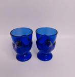Arcoroc franse kobalt blauwe eierdopjes 6 stuks, Antiek en Kunst, Ophalen