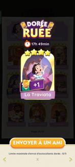 Monopoly Go - La Traviata Carte 4 étoiles  6,00€ ven, Collections, Cartes à jouer, Jokers & Jeux des sept familles, Carte(s) à jouer