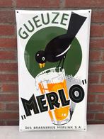MERLO emaille reclamebord, Ophalen of Verzenden, Zo goed als nieuw, Reclamebord