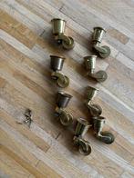 Antieke messing zwenkwielen - 2 sets van 4 stuks, Ophalen