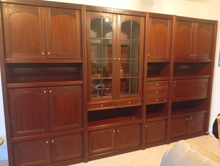 Grote wandkast, klassiek modulair systeem., Huis en Inrichting, Kasten | Wandmeubels, Gebruikt, 200 cm of meer, 300 cm of meer