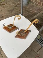 Vintage wandhaken op houten plank – set van 2, Ophalen