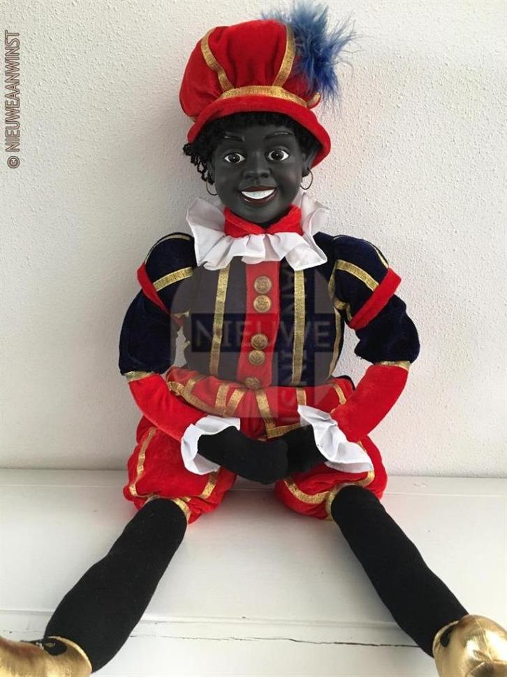Authentieke V&D etalage zwarte Piet pop - 80cm, rood/blauw, Diversen, Sinterklaas, Verzenden