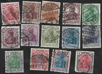 14 Postzegels Duitse Rijk 1920 Germania Volledige set beschikbaar voor biedingen