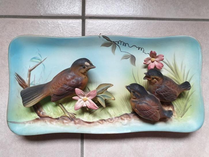 Vintage Muurdecoratie Vogels, Huis en Inrichting, Woonaccessoires | Wanddecoraties, Gebruikt, Ophalen