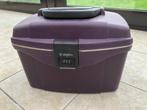 Paarse beautycase met cijferslot, Ophalen, Paars, Hardcase, Met slot