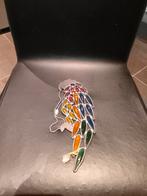 zonnevanger , papegaai in glas en lood, Antiek en Kunst, Ophalen of Verzenden