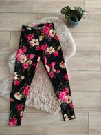 Nieuwe zwarte legging met bloemen - maat S, Kleding | Dames, Legging, Maat 36/38 (S), Zwart, Nieuw
