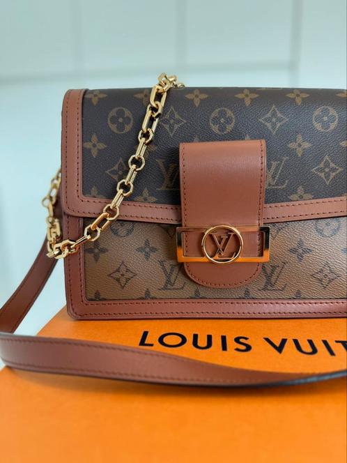 Louis Vuitton Dauphine MM Bag, Handtassen en Accessoires, Tassen | Schoudertassen, Zo goed als nieuw, Overige merken, Bruin, Leer