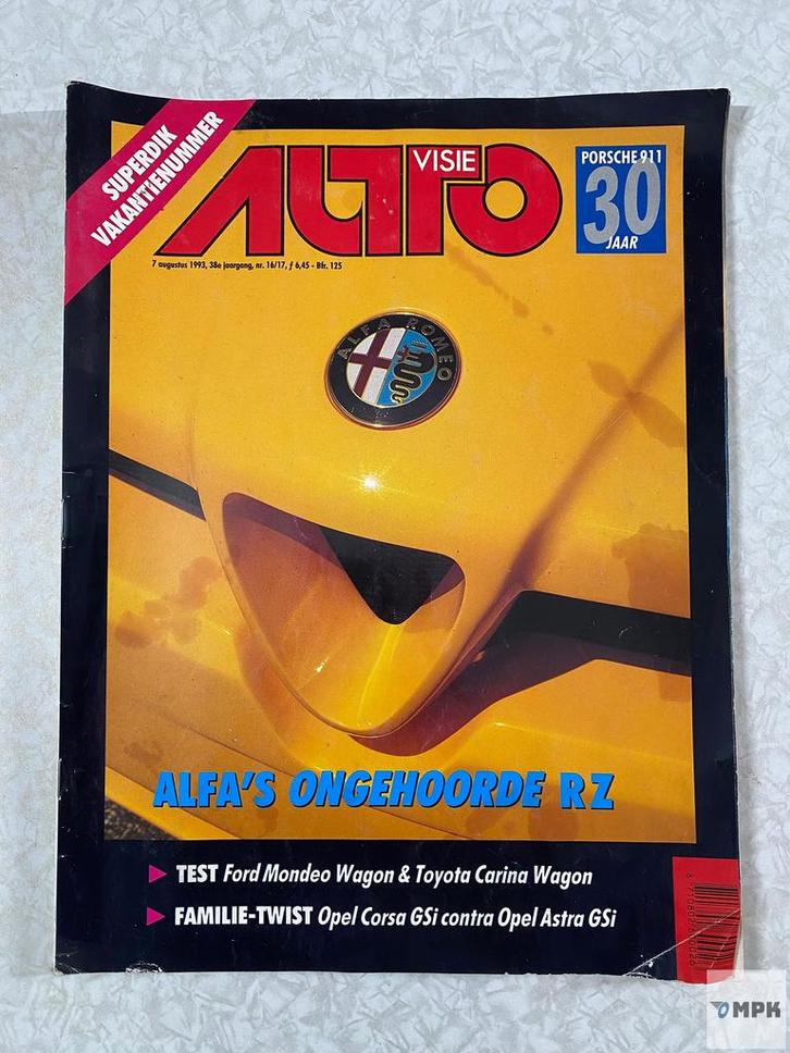 Autovisie Magazine Augustus 1993 Alfa Romeo RZ Porsche 911, Boeken, Auto's | Folders en Tijdschriften, Gelezen, Ophalen of Verzenden