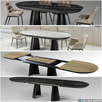 UNIEKE DESIGN Eettafel - uitschuifbare eetkamertafel tot 406, Enlèvement, Neuf