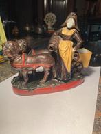 Ancienne statue allemande du XIXe siècle avec chiens, Antiquités & Art, Enlèvement