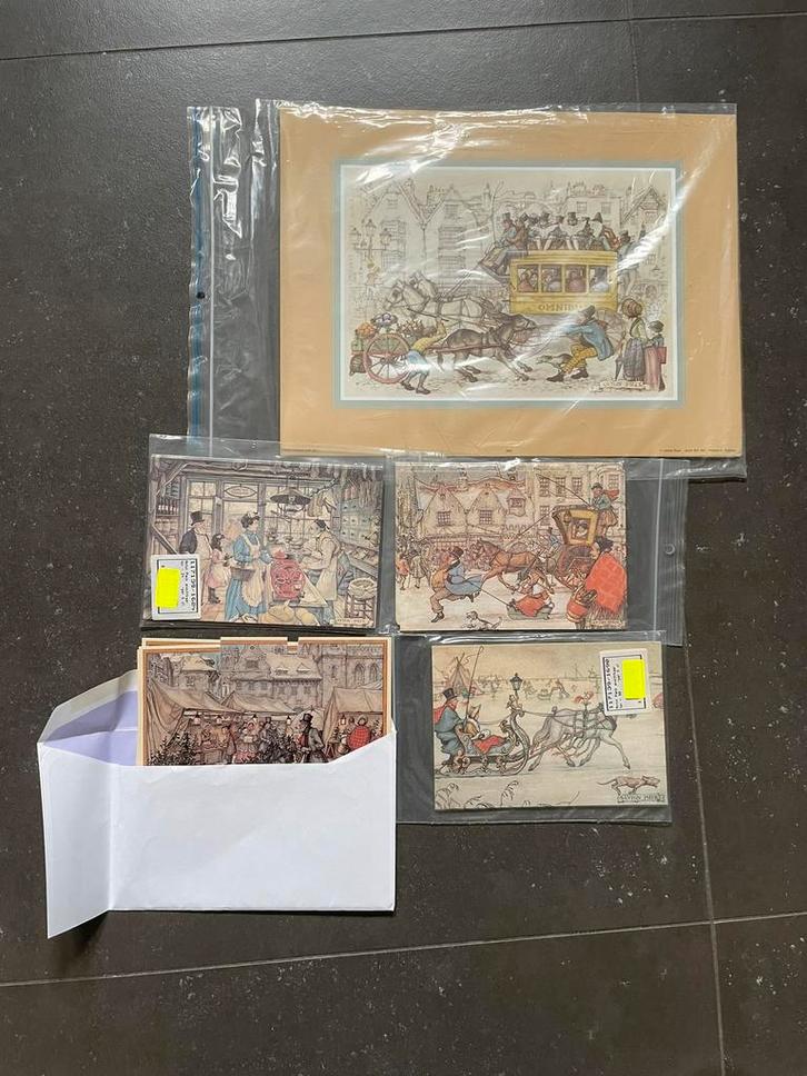 4 sets Anton Pieck kaarten, Antiek en Kunst, Kunst | Litho's en Zeefdrukken, Ophalen of Verzenden