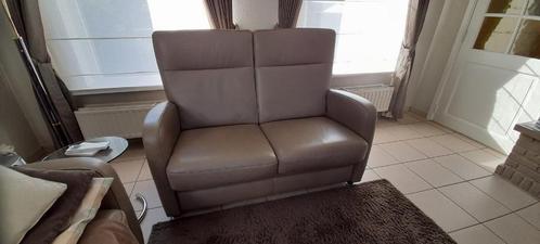 lederen salon, Huis en Inrichting, Zetels | Complete zithoeken, Gebruikt, Leer, Stof, Ophalen