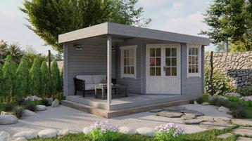 Blokhut - Tuinhuis Stig | 28 mm | vuren onbehandeld beschikbaar voor biedingen