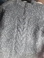 Handgebreide trui met kabel, Kleding | Dames, Truien en Vesten, Ophalen of Verzenden, Zo goed als nieuw, Maat 42/44 (L), Blauw