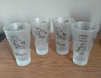 Lot de 4 verres blanc opaque Mickey- Disneyland, Nieuw, Frisdrankglas, Ophalen