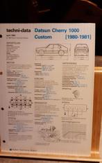 Datsun cherry 1000  custom 1980-1981 technische fiche, Enlèvement ou Envoi