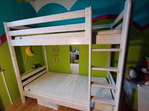 lits superposés FLEXA CLASSIC blanchi, Huis en Inrichting, Slaapkamer | Stapelbedden en Hoogslapers, Gebruikt, Stapelbed, Ophalen of Verzenden