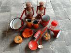 Ensemble de brocante rouge orange rétro vintage, Antiquités & Art, Antiquités | Email, Enlèvement ou Envoi