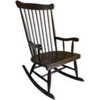 rocking chair  + pose pied en cuir offert, Vintage, Ophalen of Verzenden, Hout, Bruin
