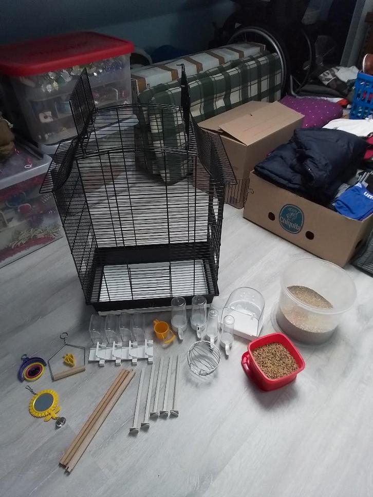 cage oiseaux pour canari, mandarin avec accessoires 65x45x28, Animaux & Accessoires, Oiseaux | Accessoires, Comme neuf, Enlèvement