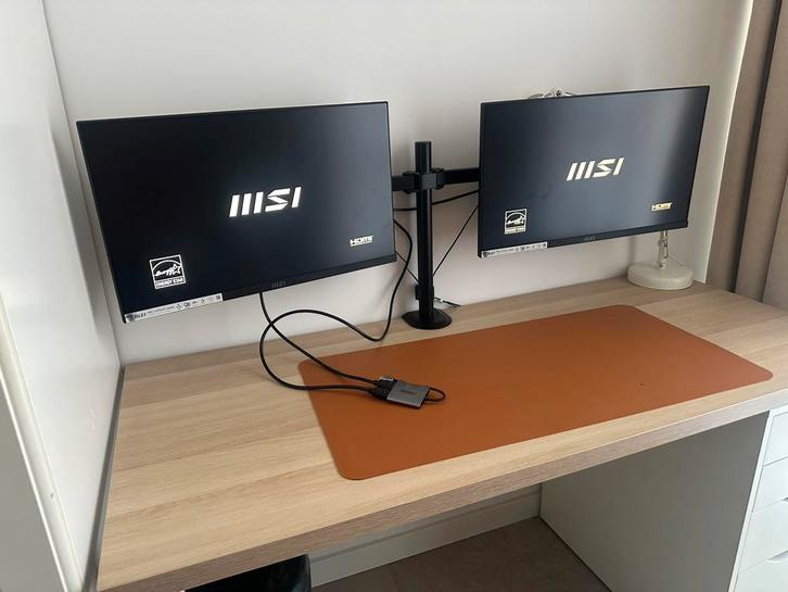 Verstelbare beugel 2 monitoren en sitecom usb-c hdmi adapter, Computers en Software, Monitoren, Zo goed als nieuw, 61 t/m 100 Hz