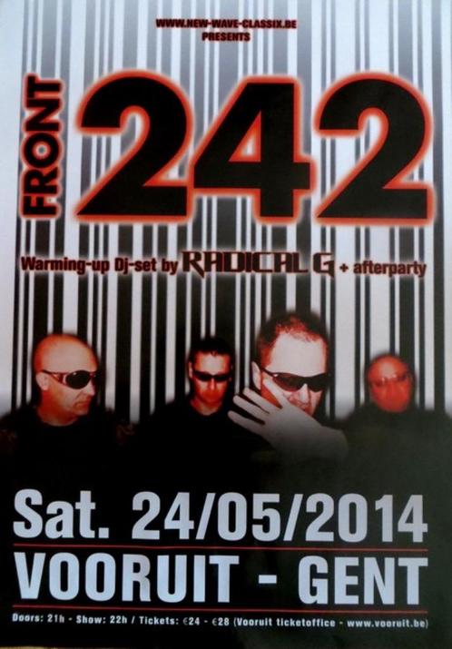 FRONT 242 - TOUR POSTER VOORUIT GENT 24/05/2014 - NIEUW, Verzamelen, Posters, Nieuw, Muziek, Deurposter of groter, Rechthoekig Staand