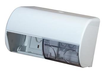 Witte dubbele toiletpapierdispenser beschikbaar voor biedingen