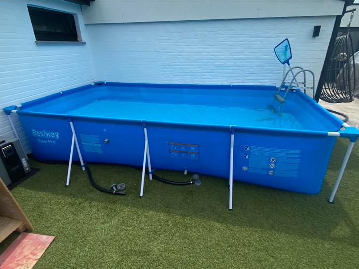 Bestway zwembad 4X2m + warmtepomp + 2 filterpompen + ladder, Tuin en Terras, Zwembaden, Zo goed als nieuw, Opzetzwembad, 80 tot 120 cm