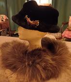 Zwarte fluwelen hoed, Kleding | Heren, Ophalen, Zo goed als nieuw, Maat 56/58 (XL), Muts