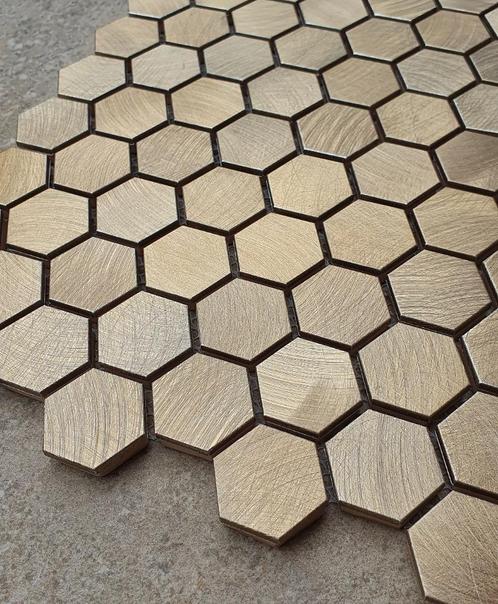 Mozaïek Hexagon Gold 300x300x8mm, Doe-het-zelf en Bouw, Tegels, Nieuw, Wandtegels, Keramiek, 20 tot 40 cm, 20 tot 40 cm, 10 m² of meer