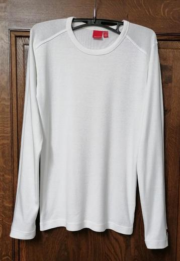 Witte T-shirt met ronde hals en lange mouwen van Esprit, S beschikbaar voor biedingen