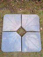 Ensemble de 4 dalles de base de parasol en béton, 25 kg/carr, Enlèvement, Base de parasol