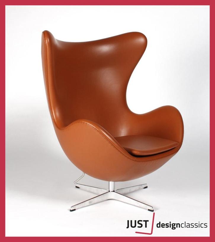 Fritz Hansen Egg Chair Cognac (Walnut) Leder Nieuw, Huis en Inrichting, Fauteuils, Nieuw, Ophalen