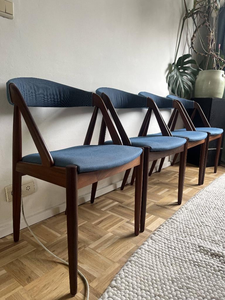 Kai Kristiansen Model 31 Dining Chairs, Ophalen, Gebruikt, Blauw, Vier