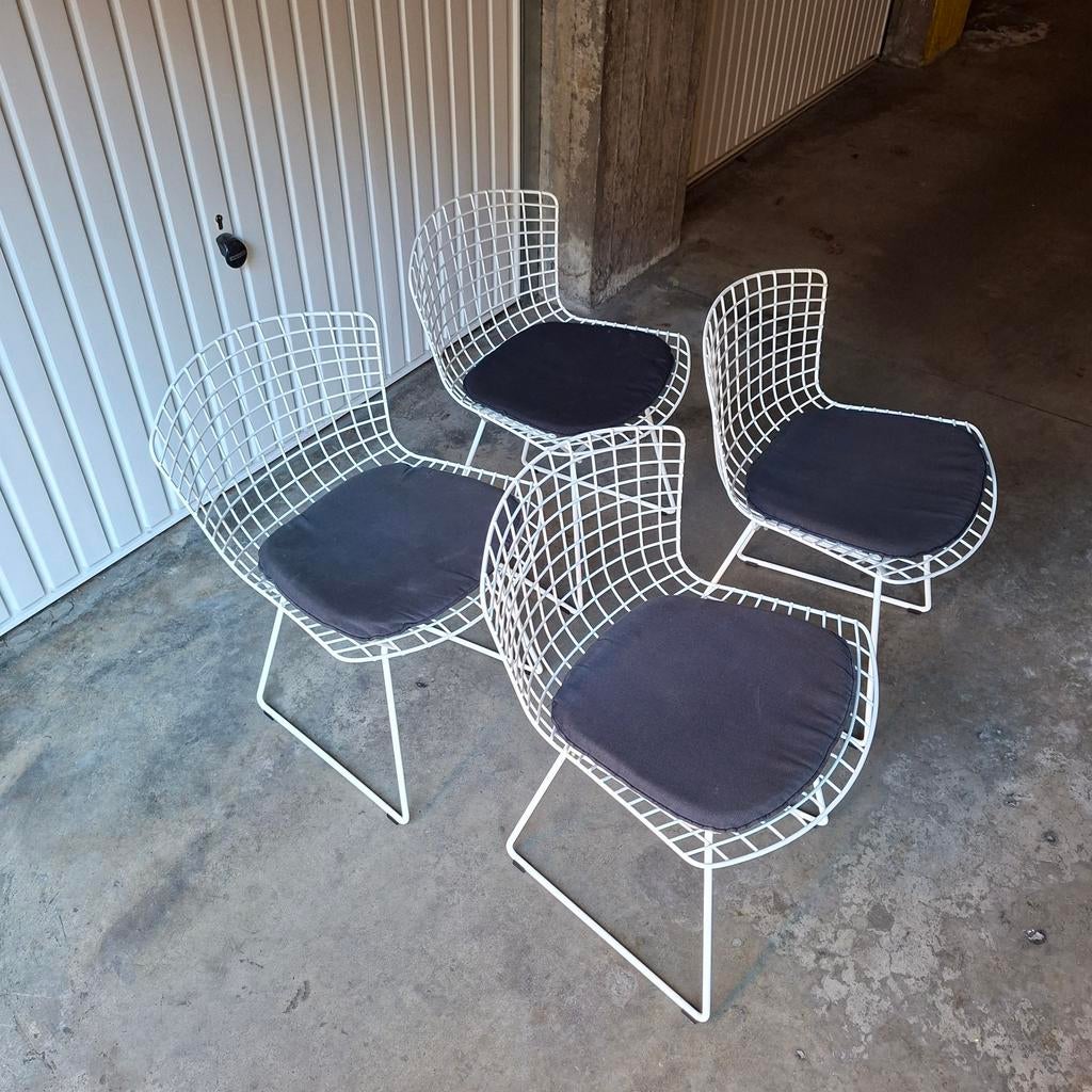 4 witte Harry Bertoia stoelen Knoll edition, Antiek en Kunst, Kunst | Designobjecten, Ophalen