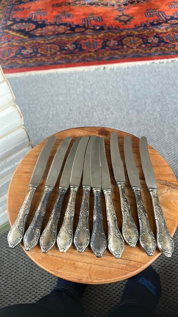 10 stuks verzilverde Solingen messen, Antiquités & Art, Antiquités | Couverts, Enlèvement ou Envoi