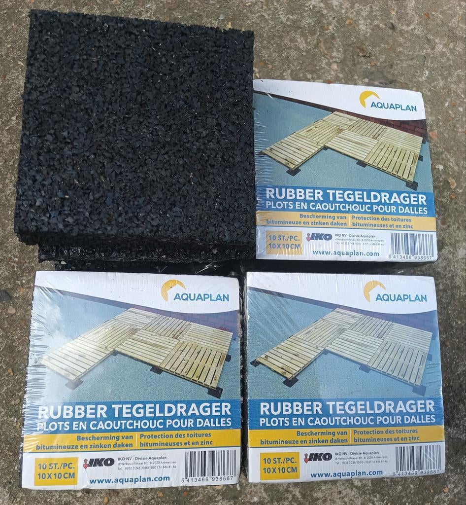Aquaplan rubberen tegeldragers, Ophalen, Zo goed als nieuw, Rubber, Terrastegels