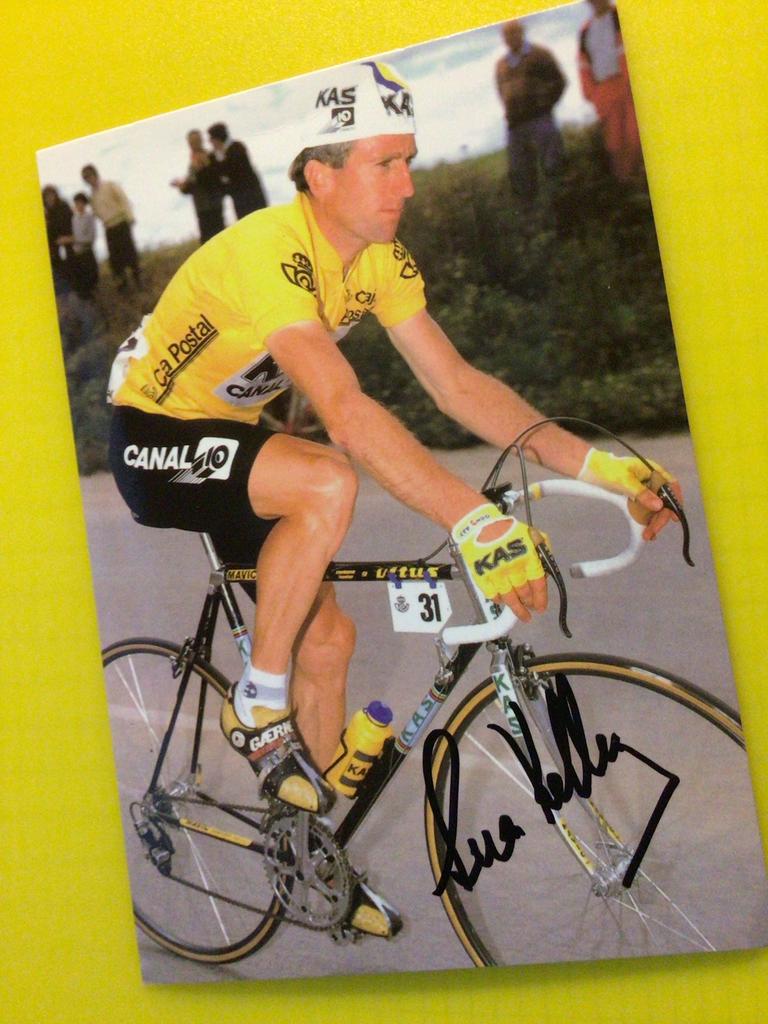 wielerkaart 1988 team kas vuelta   sean kelly signe, Envoi, Comme neuf