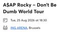 Asap Rocky Brussels 4x Tickets